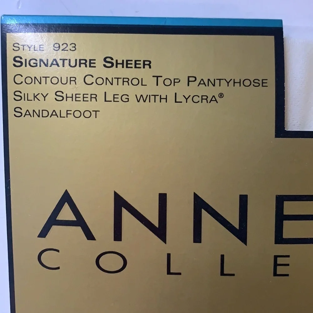 NWT Anne Klein Signature sheer contour control top pantyhose pearl silky new